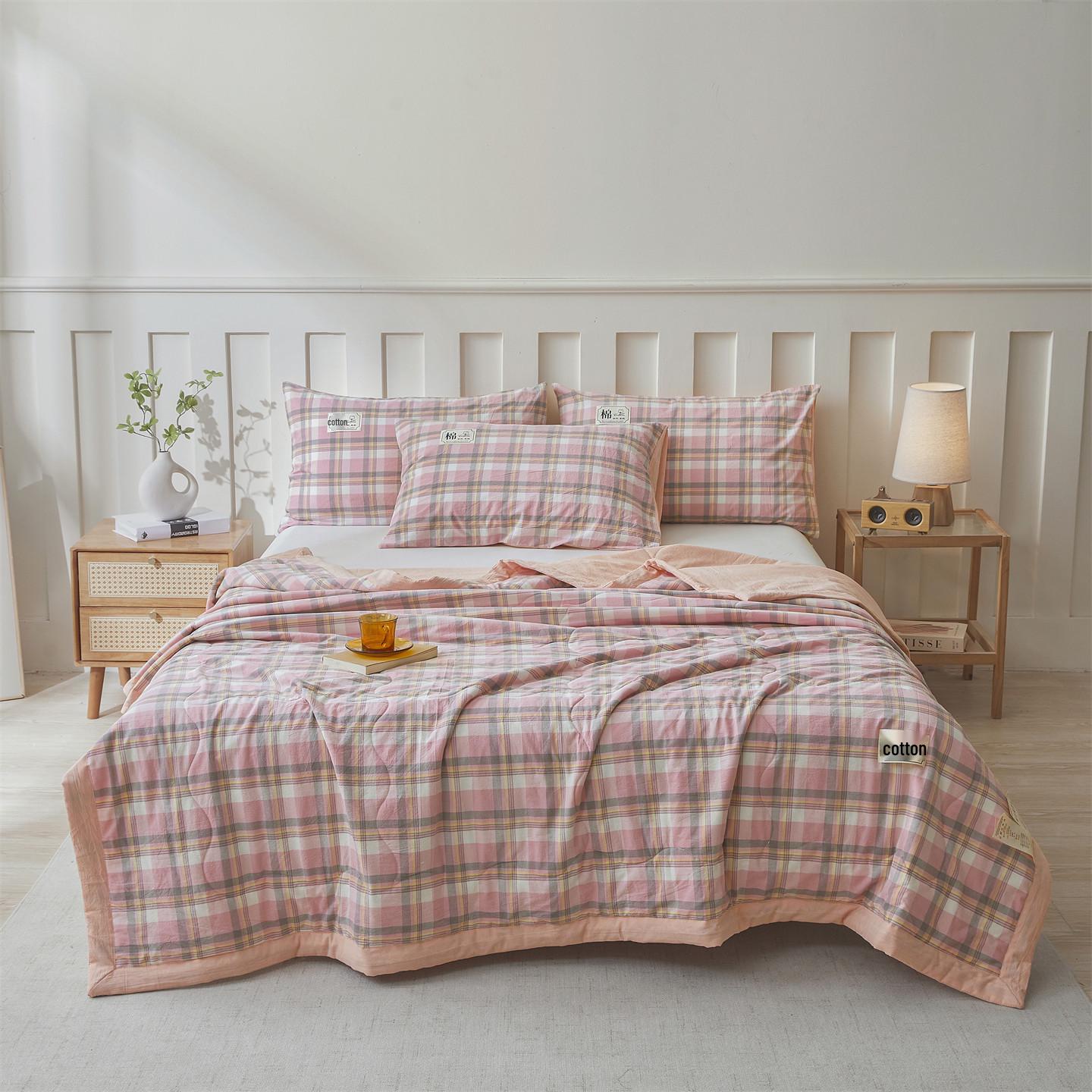 Class A Cooling Cotton Summer Quilt - Machine Washable, Breathable, Skin-Friendly 150x200cm Single