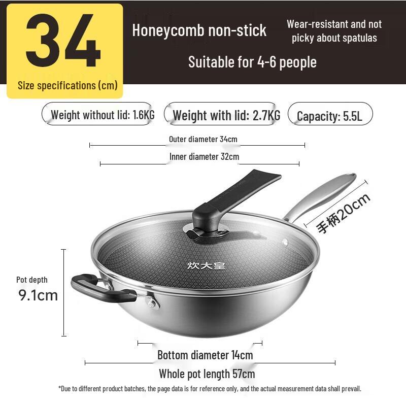 

Chu Da Huang 304 Stainless Steel Honeycomb Non-Stick Wok