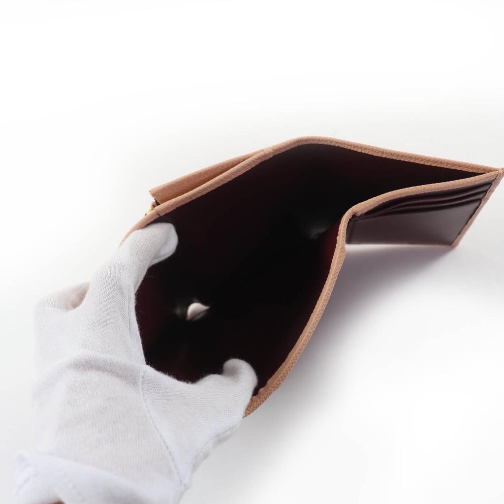 Pristine BVLGARI Bulgari Bulgari Logo Clip Leather Compact Wallet Pink 293178 Used