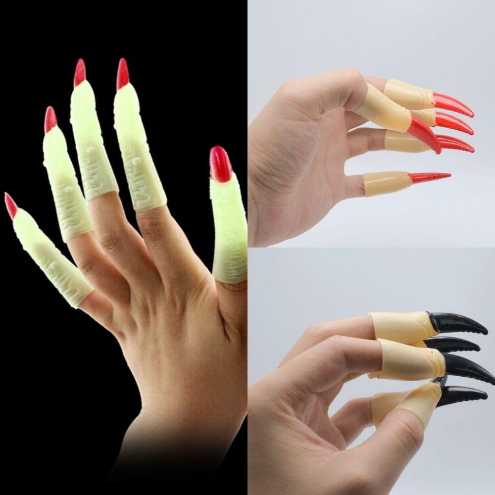 10Pcs/Set Scary Halloween Fake Fingers Luminous Ghost Claw Prop  Costume Party