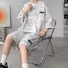 Summer Suit Men's Tie-dye Three-quarter Sleeve T-shirt Shorts Trend Plus Size Men's Clothing A Complete Set of Casual Suits Men's Clothing