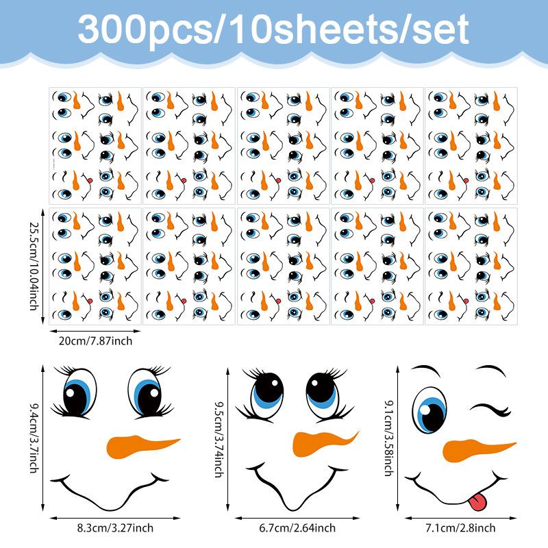 Wall Sticker Christmas Wall Sticker Emoji Sticker Cute Cartoon Snowman Refrigerator Sticker Window Sticker Cup Sticker Wallpaper