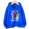 Fotbalová hvězda Messi Kreslená dětská mikina s kapucí Kreslený potisk Jarní mikina s dlouhým rukávem Ležérní top pro chlapce a dívky