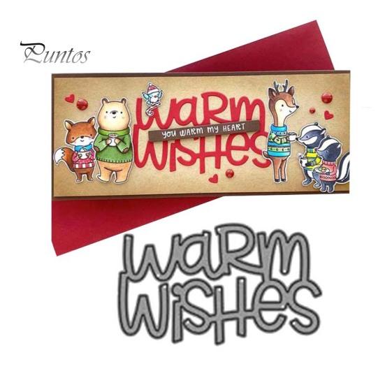 

Warm Wishes Metal Cutting Dies DIY Scrapbook Paper Cards Craft Stencil Mold серебряный