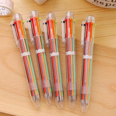 1 Stück 6/8 Farbstifte Mehrfarbiger Kugelschreiber Multifunktions-Briefpapier Schulbürobedarf