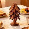 Faltbare Untersetzer aus Holz Hitzebeständiges Holz Weihnachtsbaum Teekannenuntersetzer Tischplattenschutz Heißtopfuntersetzer Heimdeko