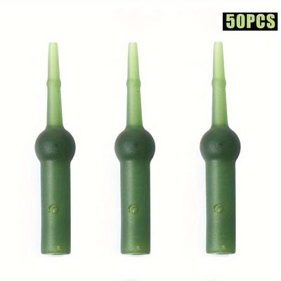 1set/50pcs Carp Fishing Accessories, European Style Fishing Bank Small Hose Tower, Pointed Tail Tube Rubber Hose Fishing Tackle Accessories