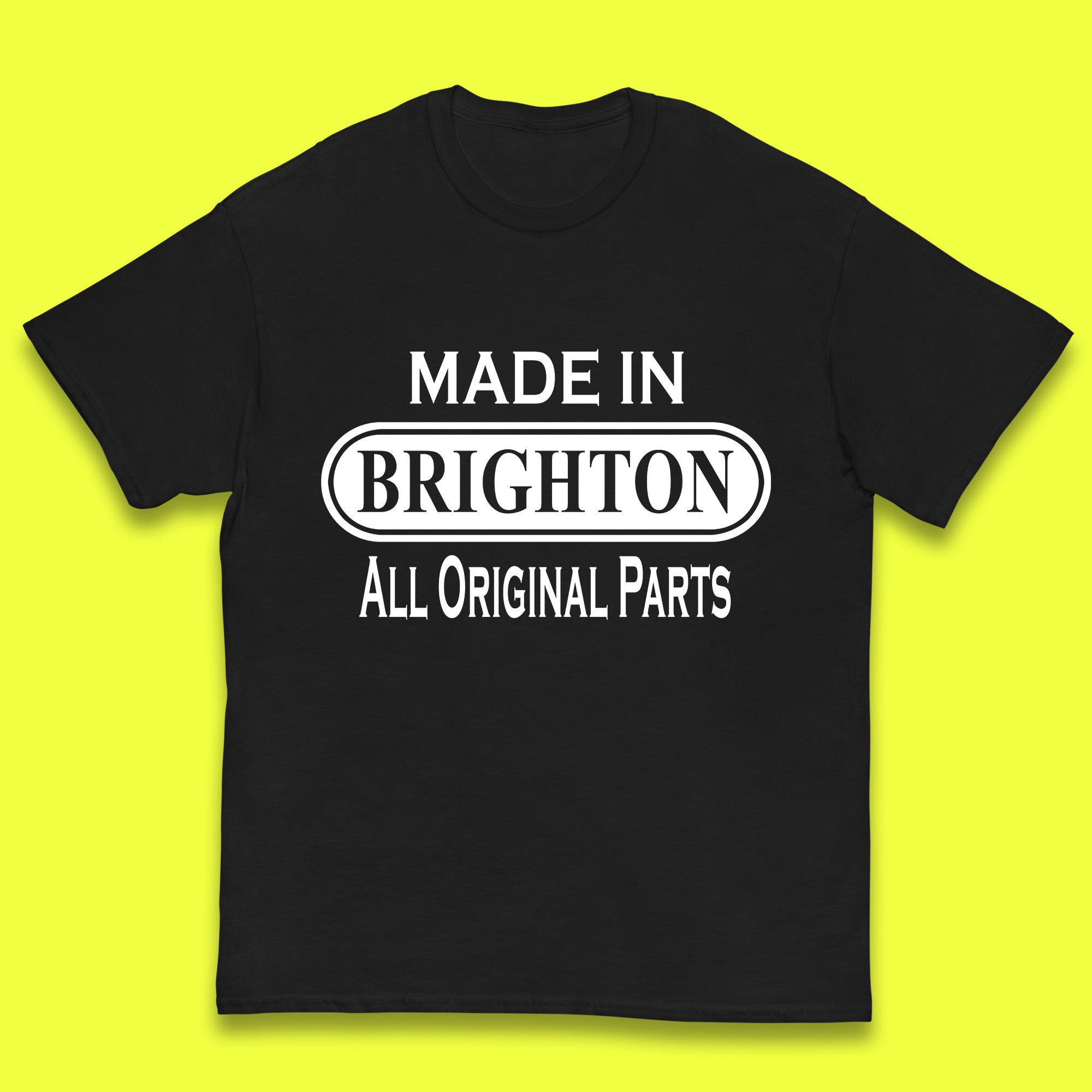 Made In Brighton All Original Parts Vintage Retro Birthday England Seaside Resort Gift Kids T Shirt 120