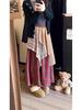 Women's Retro Plaid High-Waist A-Line Long Skirt - Ethnic Autumn/Winter Design