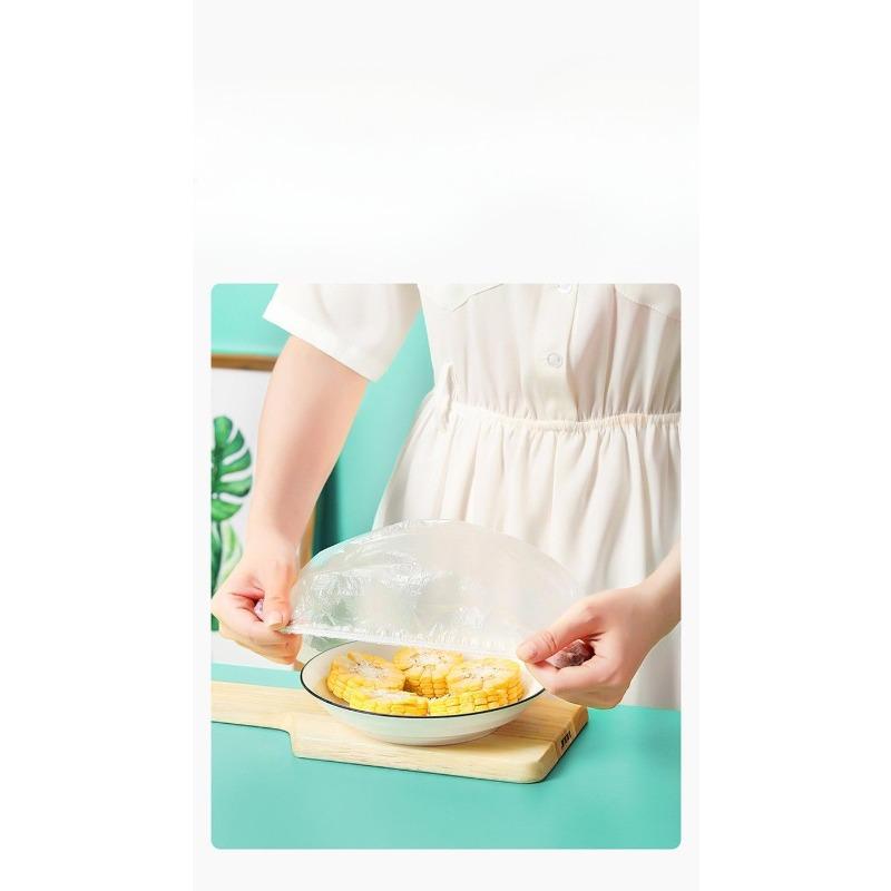 

Одноразовая пластиковая пищевая пленка из пищевого полиэтилена, прозрачная, не образующая пленку, свободная и плотно прилегающая крышка для сохранения свежести для дома 100pcs