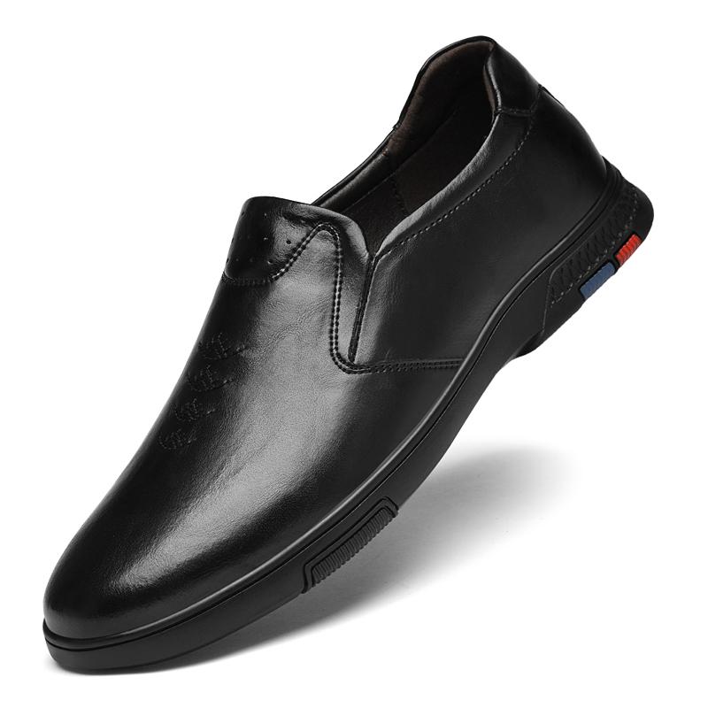 

Модная уличная мужская обувь без шнуровки, весенние новые модные лоферы для мужчин из натуральной кожи, мужские кроссовки, новая универсальная мужская обувь для ходьбы 44 чёрный