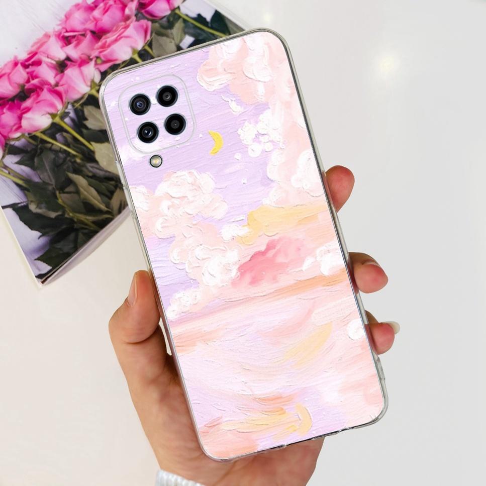 For Samsung Galaxy M32 4G Case New Floral Print TPU Soft Silicon Cover For Samsung M32 M 32 SM-M325FV Cute Cat Phone Case Fundas