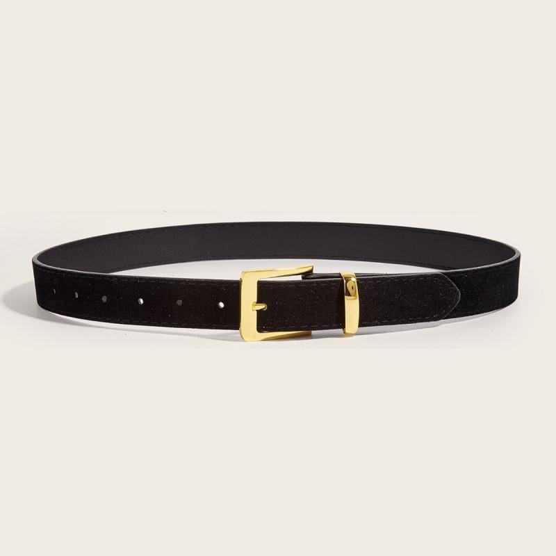 Womens Pu Fashion Leather Belt With Metallic Buckle For Casual And Wear Office