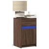 VidaXL Bedside Cabinets and LED Lights 2 Pcs Brown Oak, Side Table, Bed Cabinet, Side Table for the 852011