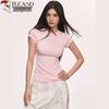 Woodpecker Women's Solid Short Sleeve Slim Fit T-shirt