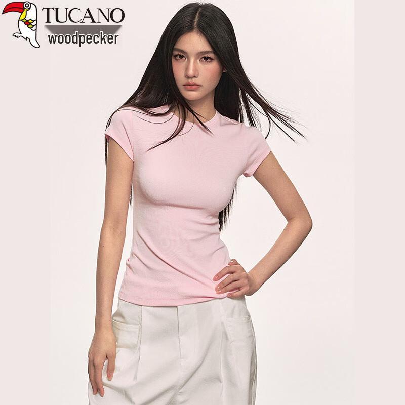 Woodpecker Women's Solid Short Sleeve Slim Fit T-shirt
