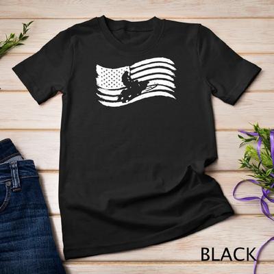 American Flag T Shirt For Snowmobile Rider Vintage Look