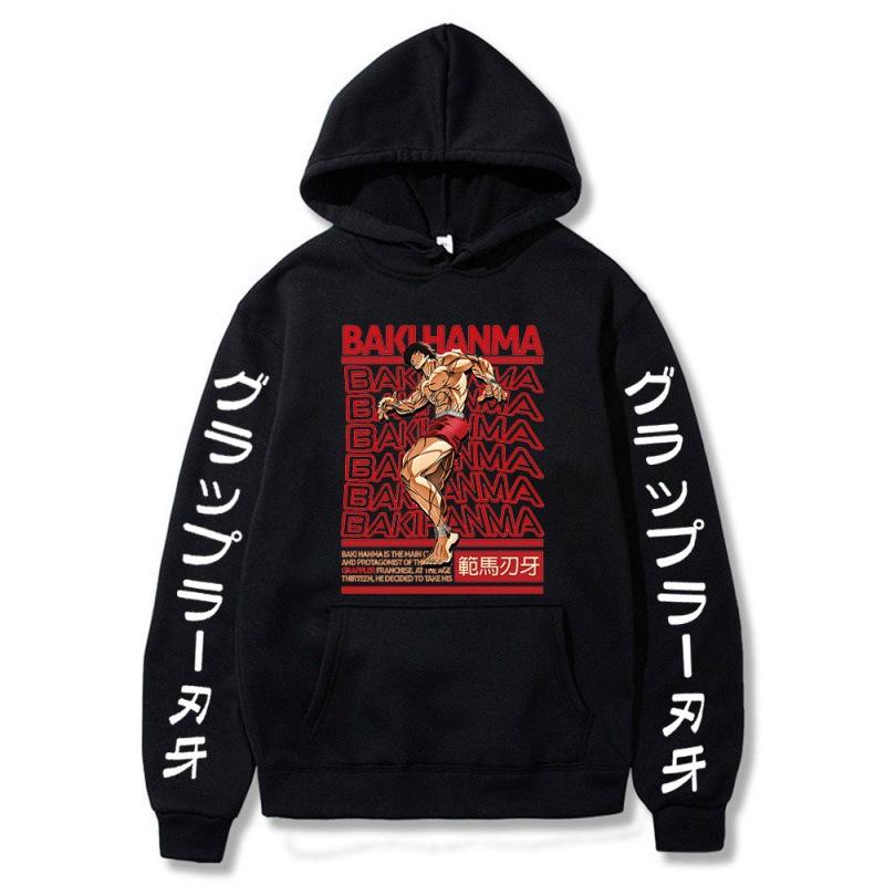 Baki Fanma Edged Teeth, Cartoon Anime Casual Hoodie