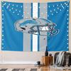 Detroit Lions Football Helmet Design Pattern Wall Hanging Tapestry Decorative Tapestry Home Decor for Bedroom and Living Room