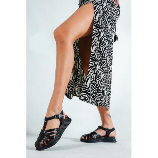 Chaussures et sandales Semelle en polyuréthane légère Cuir véritable Bleu Sandales en cuir pour femmes avec semelle extérieure