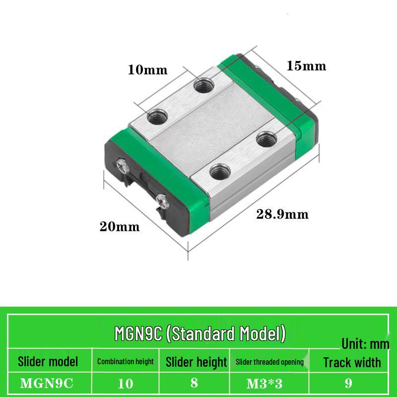 Miniature Linear Guide Block Slider Rail MGN/MGW Series (7C/9C/12C/15C/7H/9H/12H/15H)