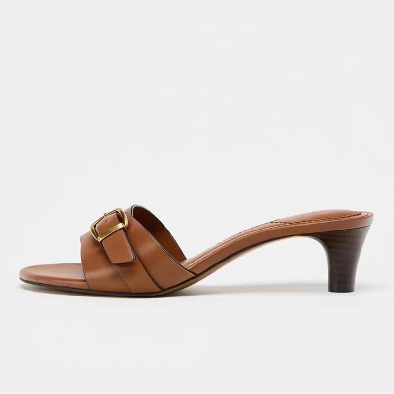 Pantofole Moderne a Tacco Basso da Donna Sandali a Ciabatta con Fibbia Moda Sandalias Scarpe Casual da Spiaggia Comode