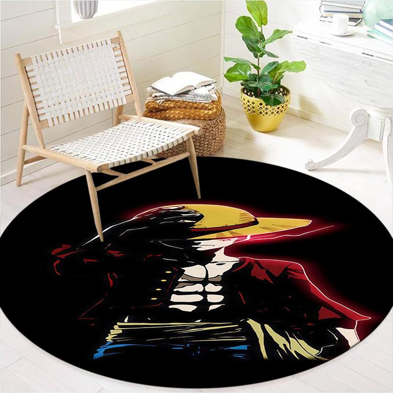 Luffy D Round Area Rug Carpet Rug For Living Room Bedroom Sofa Playroom Decor Nonslip Floor Mat