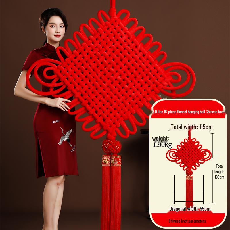 Large Chinese Knot Fu Character Pendant - New Year & Housewarming Wall Decoration