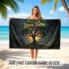 Mushroom Forest Theme Soft Beach Towel Personalized Custom Name Text Towel Portable for Beach Pool Travel