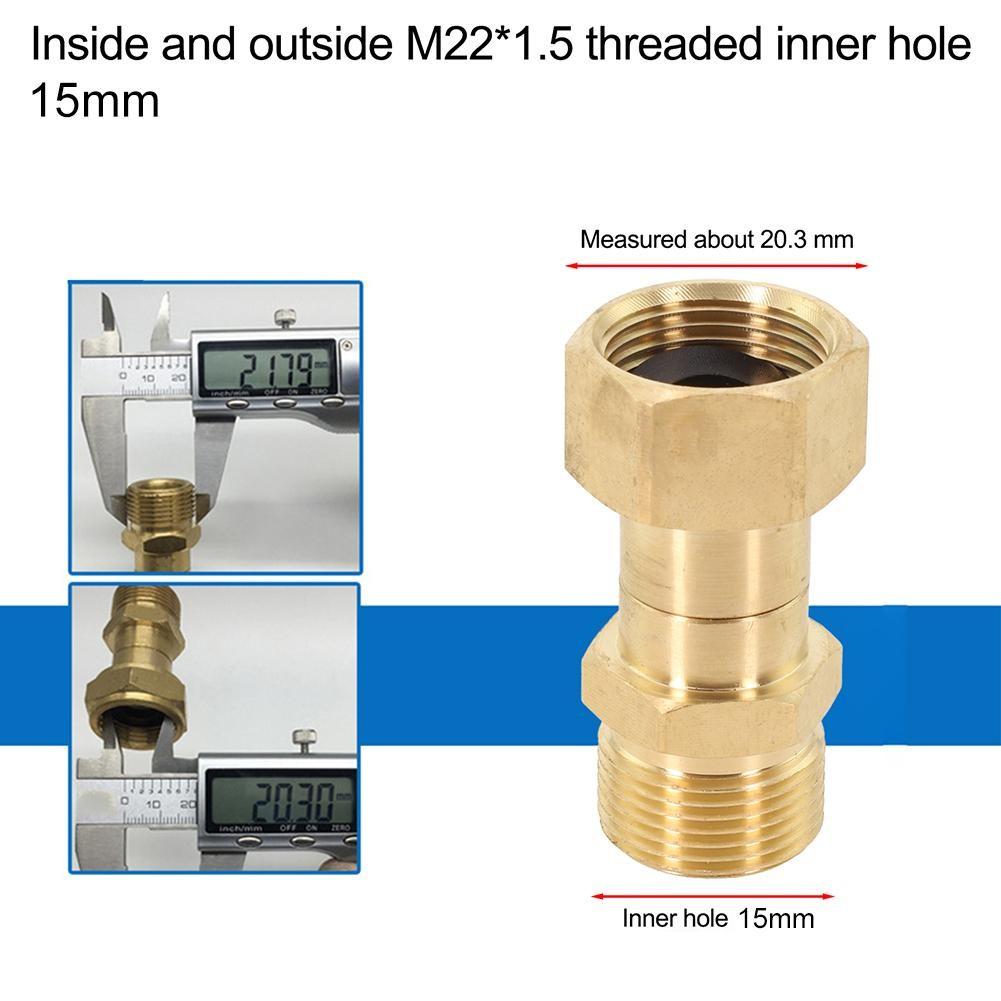 Copper Swivel Connector M22 15mm Joint Pressure Washer Fitting Brass Material