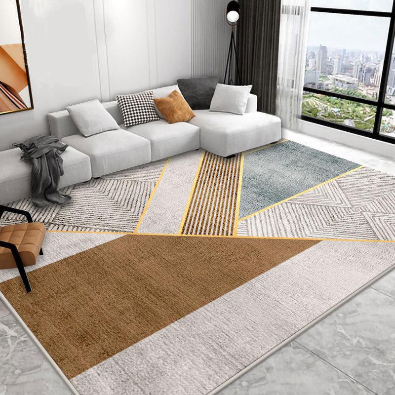 Geometric Crystal Velvet Carpet - Dirt-Resistant Floor Mat for Living Room and Coffee Table