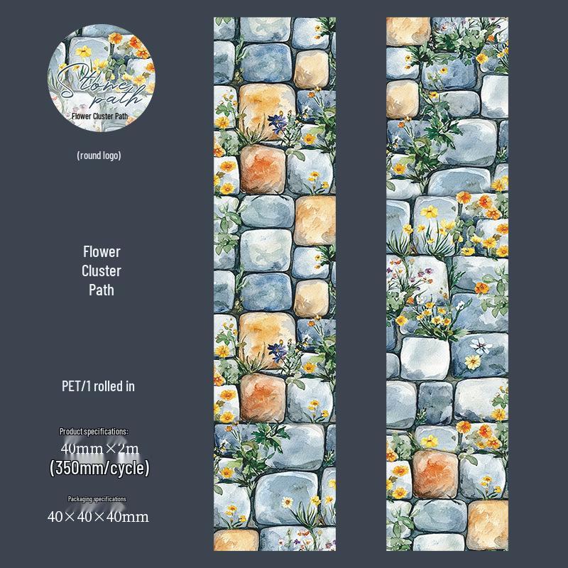 Beautiful Day Stone Path PET Tape: Landscaping Journal Sticker 