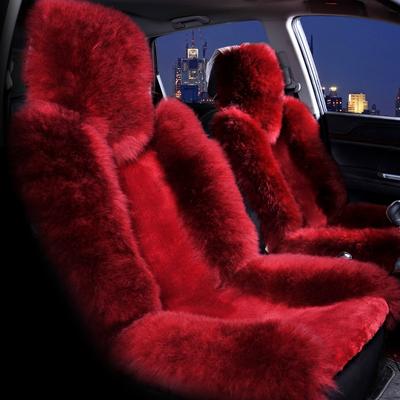 Wool Car Seat Cover Winter Warm Plush Car Wool Cushion Natural Fur Australian Sheepskin Auto Woo Seats Cover Fur Accessories