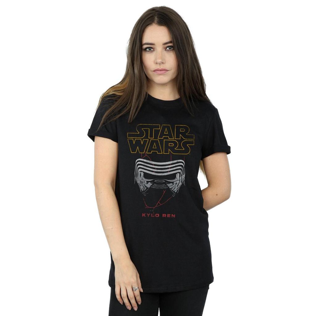 Star Wars: The Rise of Skywalker Womens/Ladies Kylo Helmet Cotton Boyfriend T-Shirt