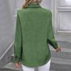 Women's Fashion Single Breasted Color Color Blocked Long Sleeved Lapel Shirt Top