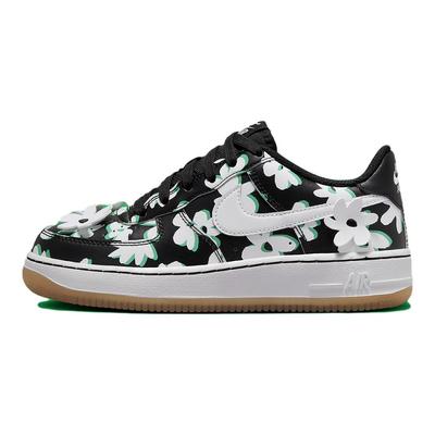 Air Force 1 LV8 GS Flower Power Kinder-Sneaker Schwarz Frühlingsgrün Gummi-Hellbraun DZ2663-001