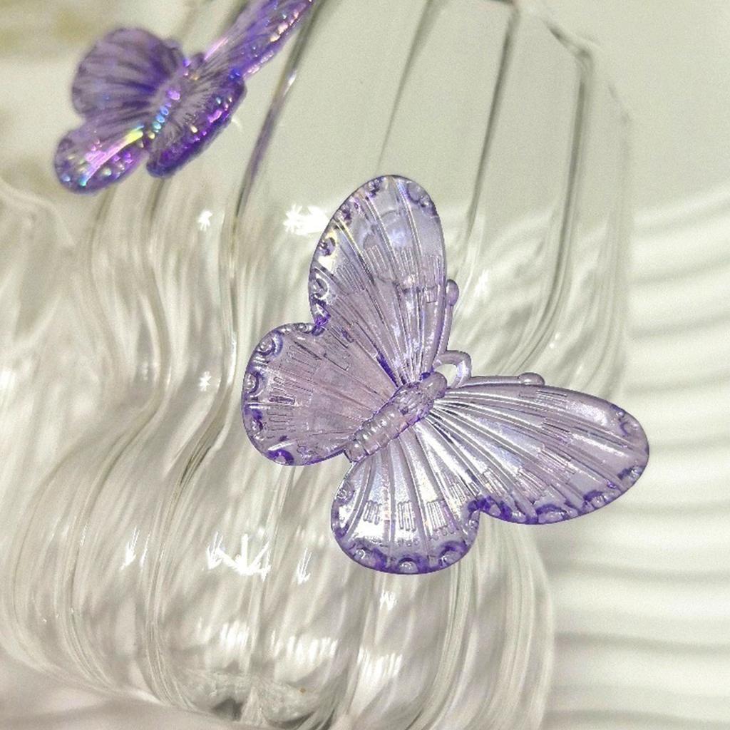 Portable Glass Cup 3D Butterfly Art and Glass Construction with Elegant Design Suitable for Easy Carrying in Daily Life