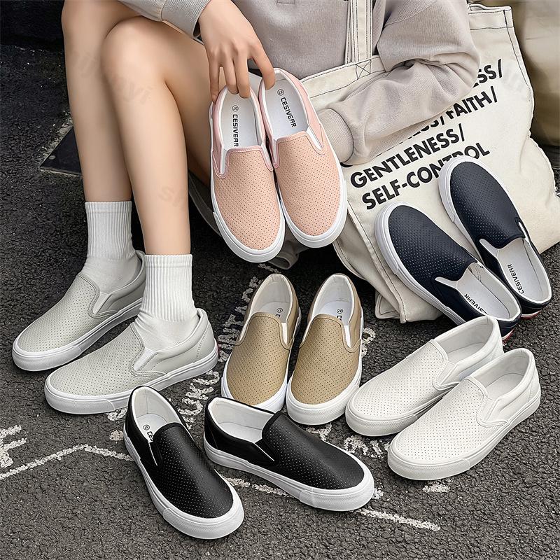 2025 Spring Mesh Breathable White Flat Shoes Women's Non Slip Sports Casual Shoes Lace-up Comfortable Slip On Vulcanized Shoes