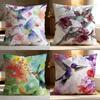 Hot H-HHummingbird Spring Flowers Cushion Cover Soft Washable Pillow Case Multi-Scene for Couch Bed Travel Office Use