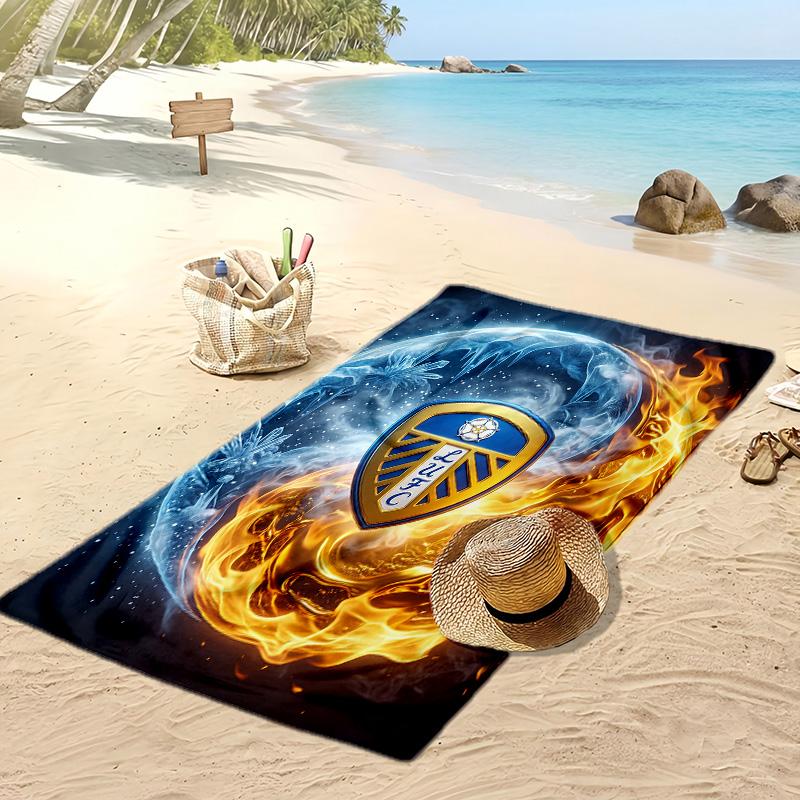Leeds United Football Print Beach Towel, Large Soft Quick Dry Towel for Beach Camping Swimming