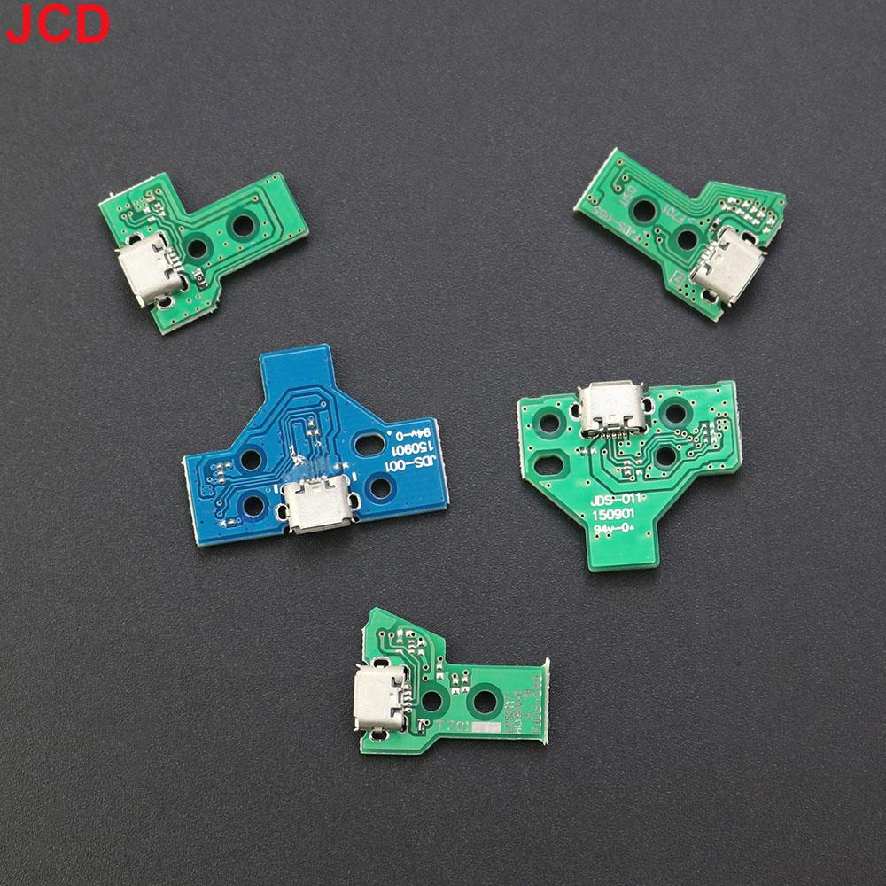 JCD 1pcs For PS4 Slim Pro Game Controller USB Charging Port Socket Circuit Board 12Pin JDS 011 030 040 055 14Pin 001 Connector