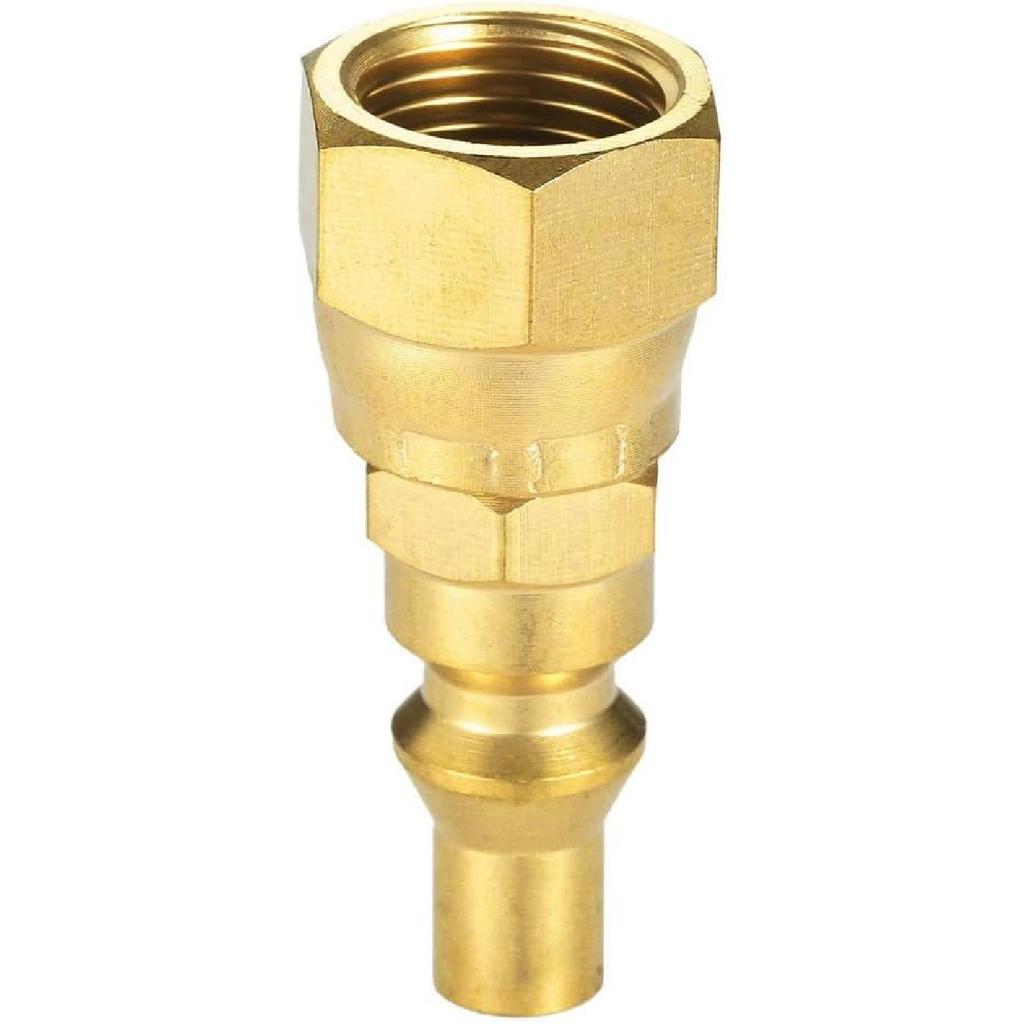 2Pcs Brass RV Propane Quick Connect Fitting 1/4' inch Quick Connect Plug to 3/8' Female for Grill Heater Appliance