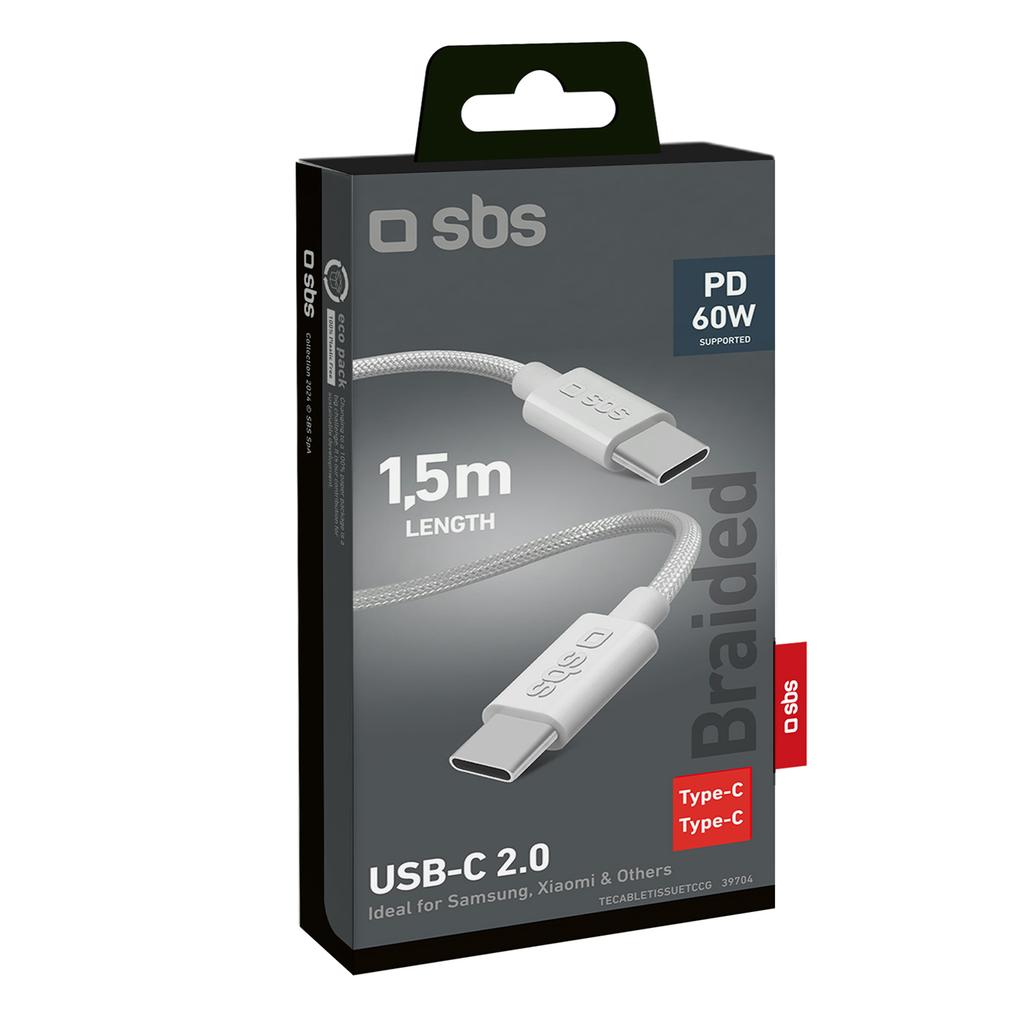 USB-C 60W Braided Cable 1.5m - Gray