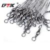 5/10pcs 15/20/25cm Anti-bite Steel Wire Leader Leashes For Fishing 50LB With Swivel Fishing Lure Accessories Pike Bass