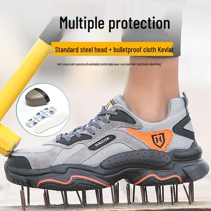 HUIZUMEI Men s Lightweight Breathable Safety Work Shoes 37