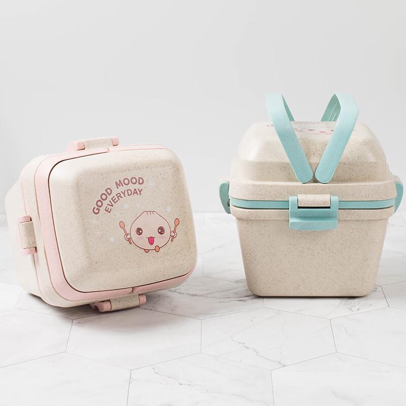 

ZISIZ Japanese-Style Student Wheat Straw 3-Layer Lunch Box