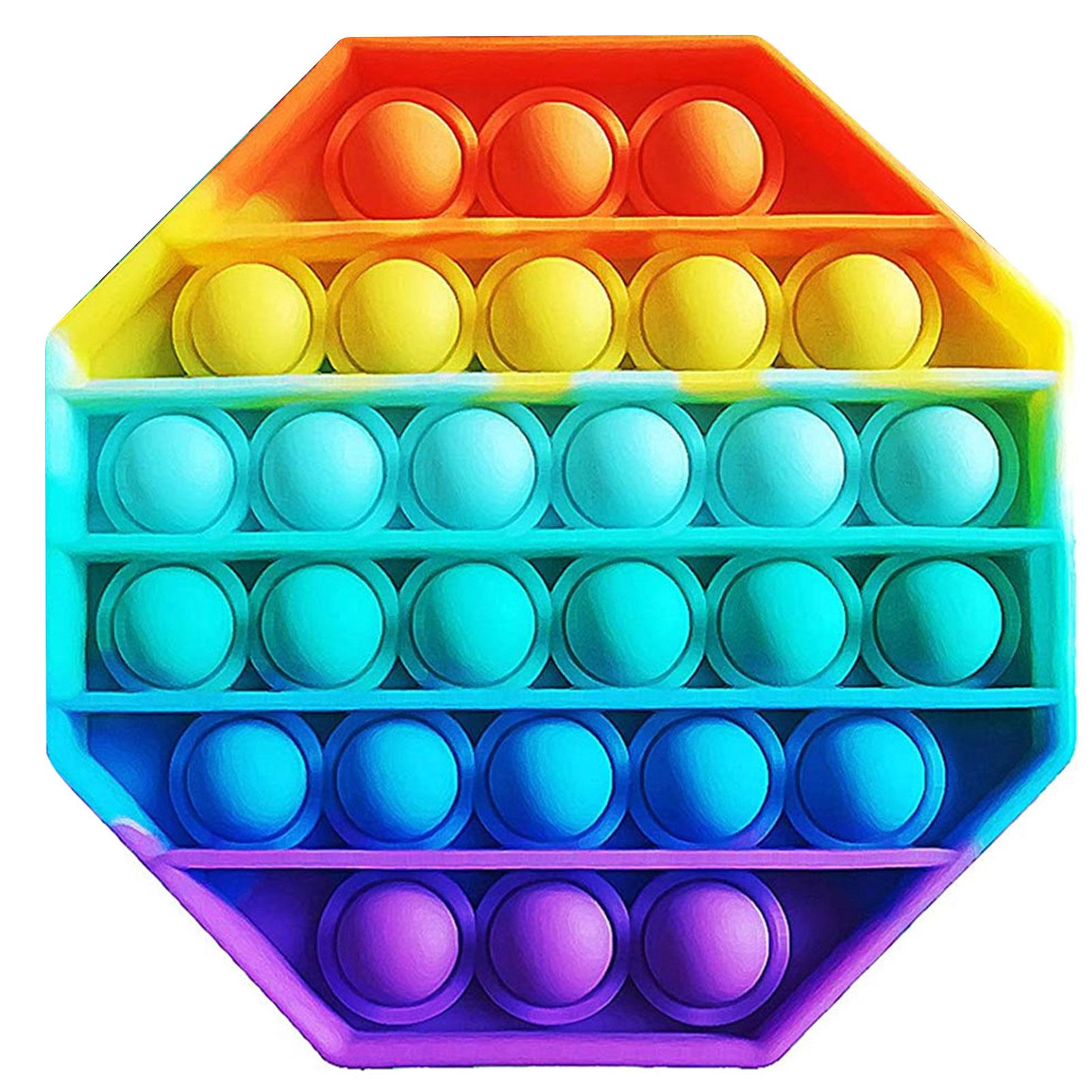 

Push Bubble Fidget Сенсорная игрушка Радужного цвета Силиконовая антистрессовая игрушка для детей и взрослых Octagon