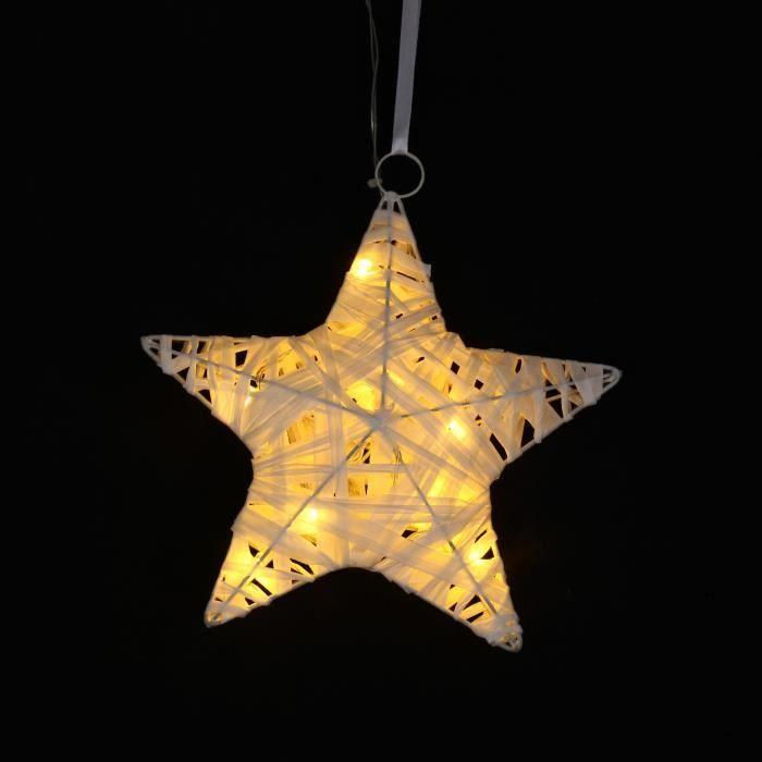 Suspension - Etoile Lumineuse - Rafia - 20cm - IP 20