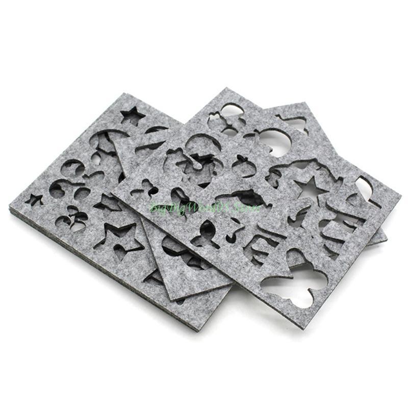 24TE 6ks Forma z vlněné plsti Stencil pro plstění jehlou DIY Řemeslo Šablona Aplikace Vyšívání