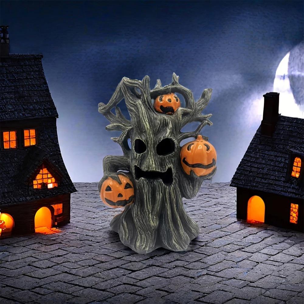 Exquisite Halloween Pumpkin Tree Decor Ghost Face Ghost Tree Ornament  Gift-Worthy